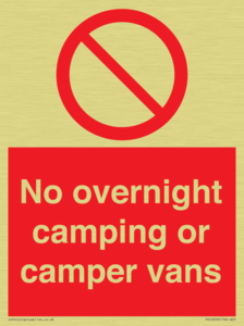 No overnight camping or camper vans